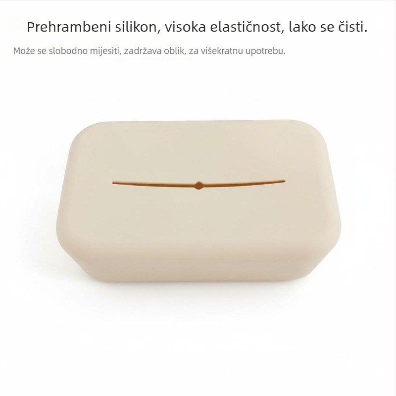 Silikonska kutija za salvete za kućnu upotrebu, mogućnost prilagodbe logotipa, jednostavan i elegantan dizajn, stilska kutija za pohranu