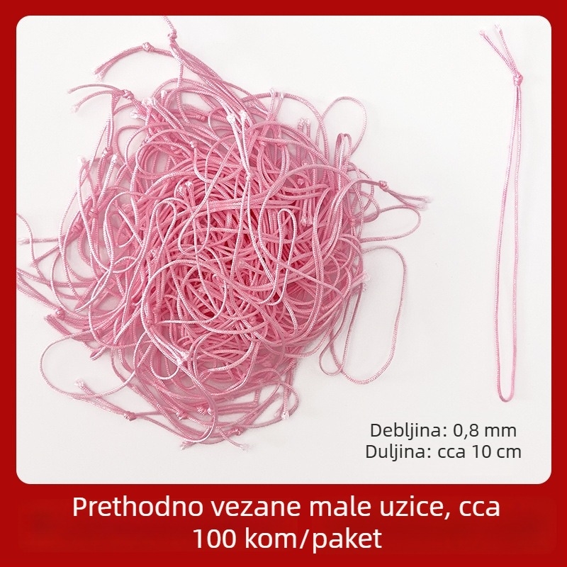 Crveno malo konac za viseće oznake, ukrasni DIY pleteni konac, broj 72 jade vlakno, 100 komada u pakiranju