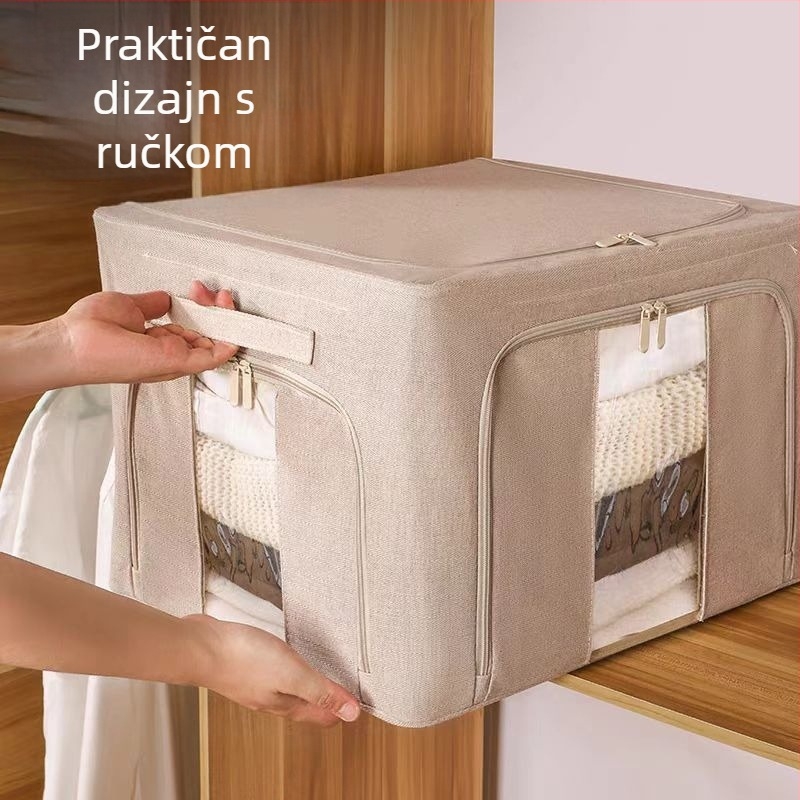 Loulan ormarić s tri vrata, čelični okvir, sklopivi garderobni ormar za odjeću