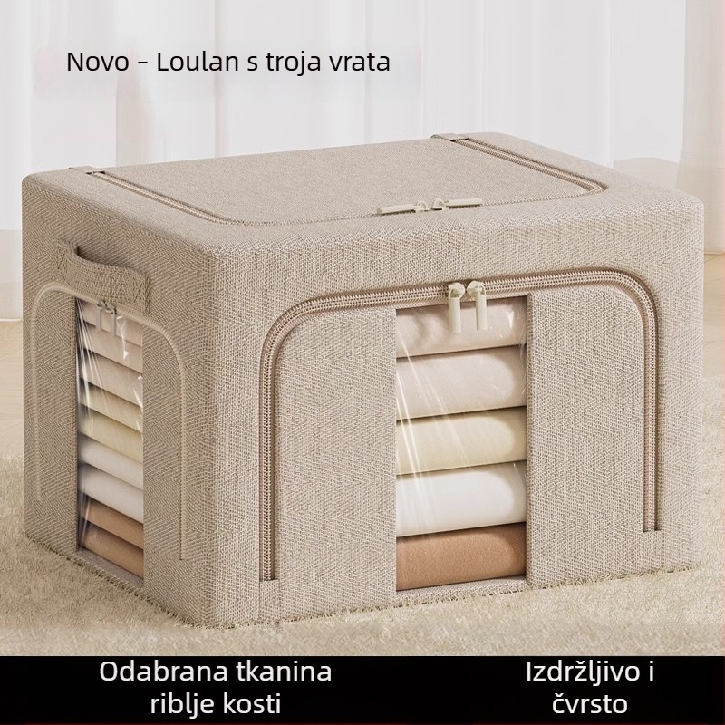 Loulan ormarić s tri vrata, čelični okvir, sklopivi garderobni ormar za odjeću
