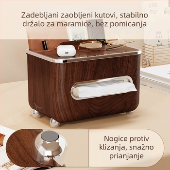 Stolna kutija za maramice s držačem za daljinski upravljač, vintage stil za kavni stol i dnevni boravak te spavaću sobu