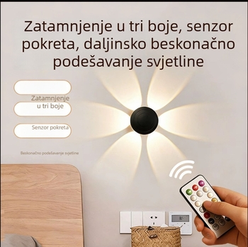 Zidna LED lampa s magnetskim bežičnim punjenjem, senzorom pokreta i ambijentalnim osvjetljenjem – dizajn cvijet gljiva