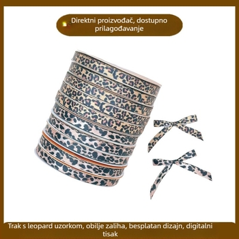 1 cm široka poliester traka s leopard uzorkom, za DIY ukrase i dodaci za kosu