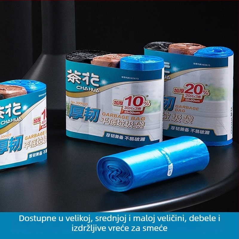 Camellia vreće za smeće, velike kapacitete, vest-stil ručka, perforirane, ravni otvor, paket različitih veličina