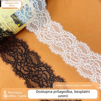 Mikro-elastični čipkasti rub, 8 cm, za pidžame, dekolte i rub haljine, dodaci za žensku odjeću