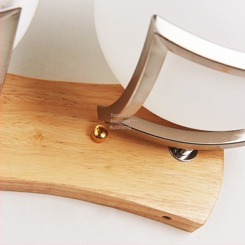 Zidna lampa od masivnog drveta, kineskog stila, za spavaću sobu i hodnik – modern minimalistički dizajn