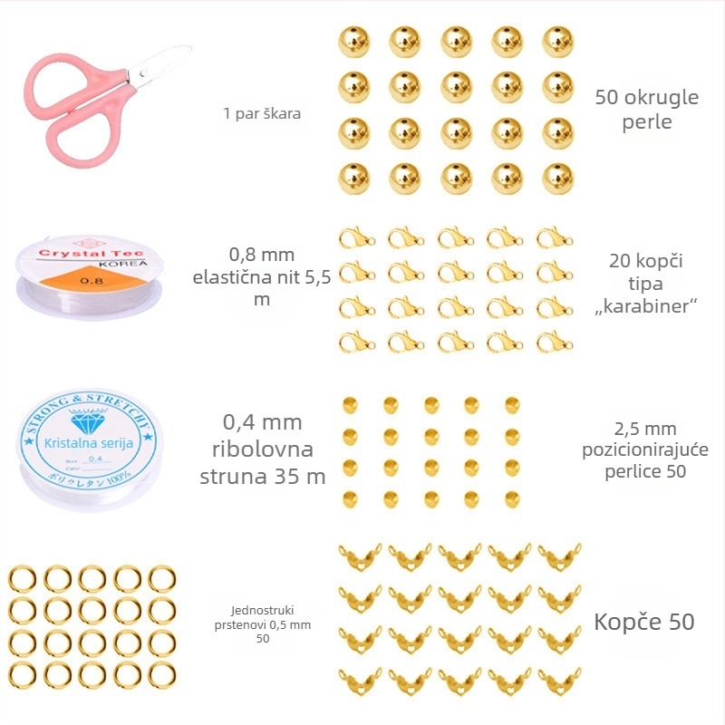 8 mm staklene perle, set kutija s 15 odjeljaka, gradijentne boje, za DIY nakit: narukvice i ogrlice