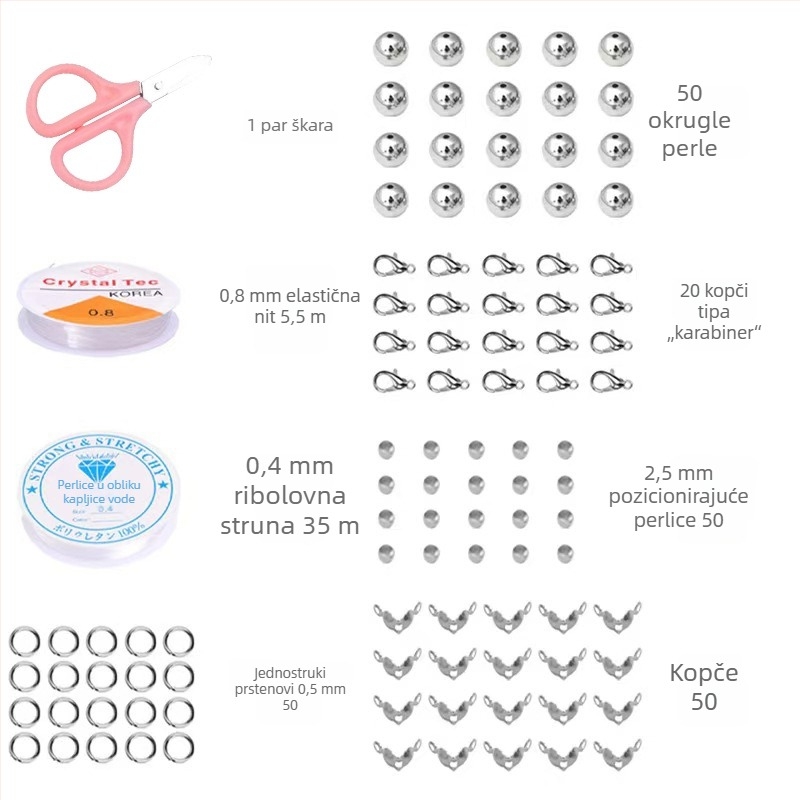 8 mm staklene perle, set kutija s 15 odjeljaka, gradijentne boje, za DIY nakit: narukvice i ogrlice