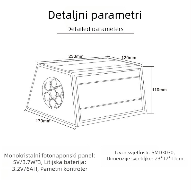 Aluminijska dvostruka vanjska zidna svjetiljka, kineskog stila, za vilu i dvorište, LED solarno zidno osvjetljenje