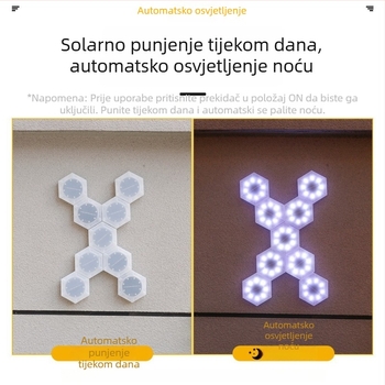 Solarska LED lampica s oblikom saća – dekorativno vanjsko zidno svjetlo, noćna lampica
