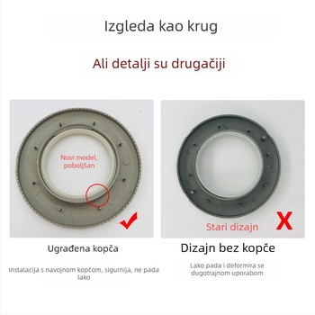 Debeli prsten za zavjese s rimskom kopčom – okrugli prsten za zavjese i šinu
