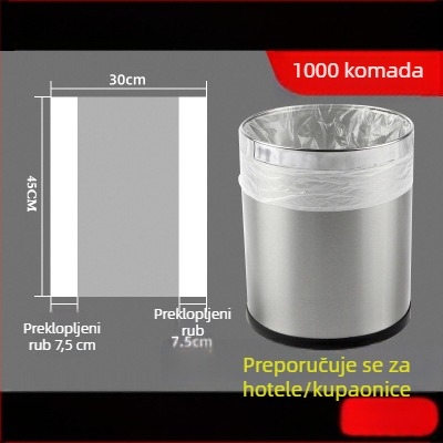 Jednokratne vreće za otpad za hotelske sobe, bijele, crne i prozirne, deblje, s ravnim otvorom, veličina 45×45×50 cm