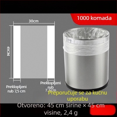 Jednokratne vreće za otpad za hotelske sobe, bijele, crne i prozirne, deblje, s ravnim otvorom, veličina 45×45×50 cm