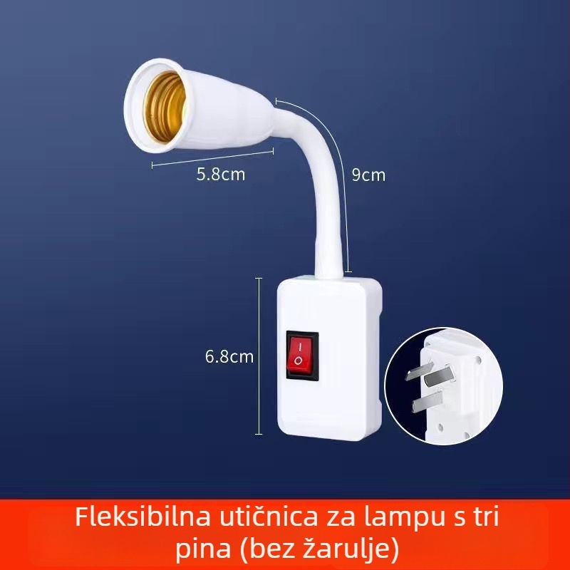 Držač lampe E27 sa prekidačem, univerzalni adapter i utičnica za LED zidnu lampu s fleksibilnim crijevom