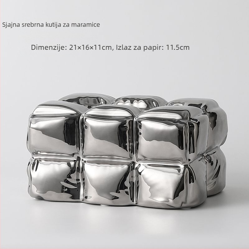 Keramička kutija za maramice nordijskog stila s uklonjivim umetkom — elegantna dekoracija dnevnog boravka