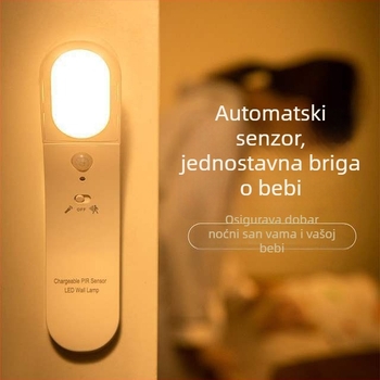 Pametna zidna noćna lampa za spavaću sobu s senzorom pokreta i zaštitom očiju LED