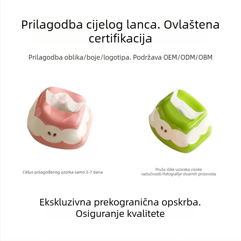 Keramička kutija za papirnate maramice za kućnu upotrebu, dekorativnog oblika jabuke, prašini otporna stona pohrana