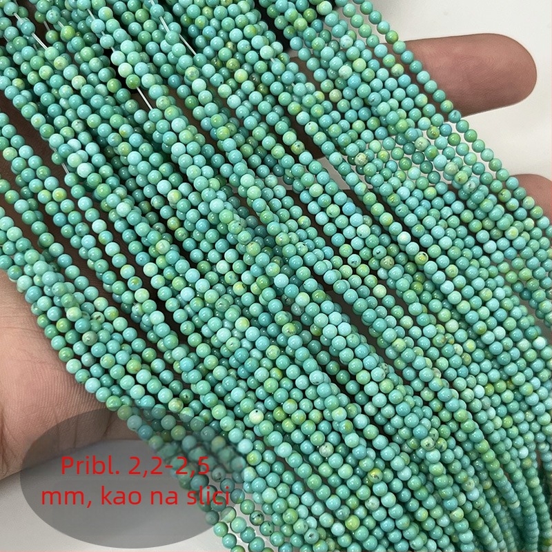 Polu-završene okrugle turkizne perle za DIY narukvice i ogrlice