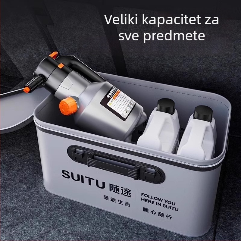 Komplet alata za pranje automobila za kućnu upotrebu – sklopiva kanta za pranje, pjenušni sprej, mop i set za čišćenje s kutijom za pohranu