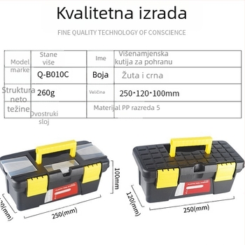 10-inčna kutija za alate 510D, dvostruki pretinac za alate za poljoprivredne strojeve i električni brusilac, 48 komada po kutiji