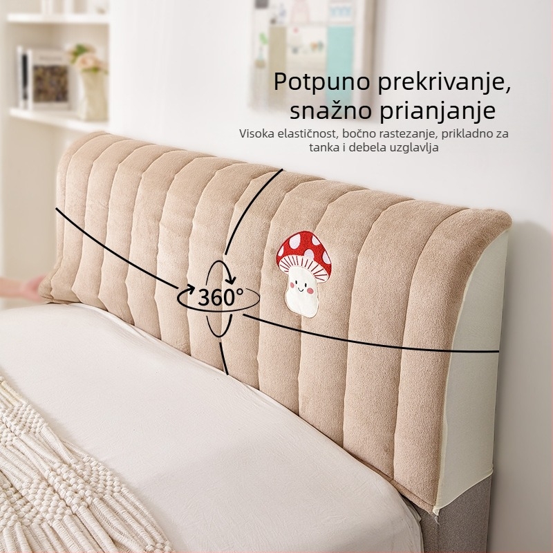 Navlaka za uzglavlje kreveta s debelim pamučnimPunjenjem, zaštita od prašine za drveni okvir kreveta, skriva nedostatke