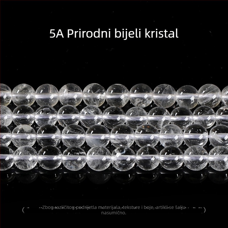 Slobodne perle od prirodnog bijelog kristala, 8 mm, za DIY nakit i narukvice
