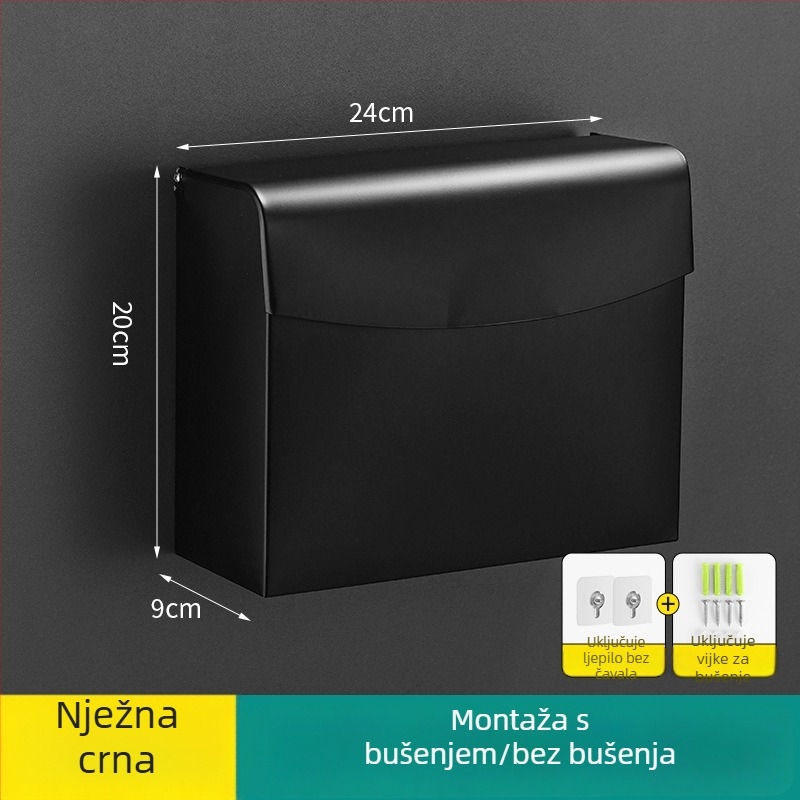 Kutija za toaletni papir od nehrđajućeg čelika, zidna, vodootporna, za kupaonicu