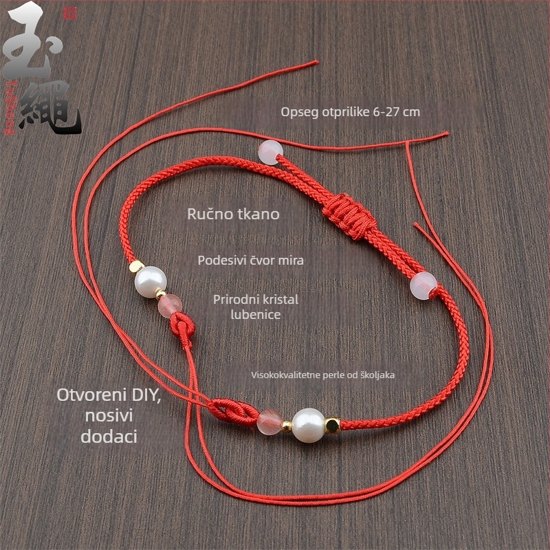 Tanka, podesiva narukvica s biserima za DIY zlatni nakit s kuglicama sreće