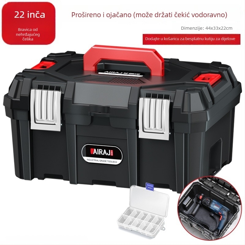 Plastična kutija za alate s povećanim kapacitetom, prijenosni organizator za automobil i dom, višenamjenski spremnik za alate
