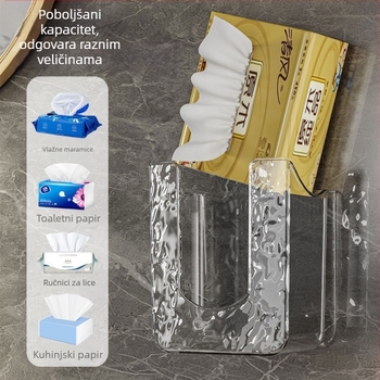 Zidna kutija za toaletni papir i skladište ručnika za lice, bez bušenja