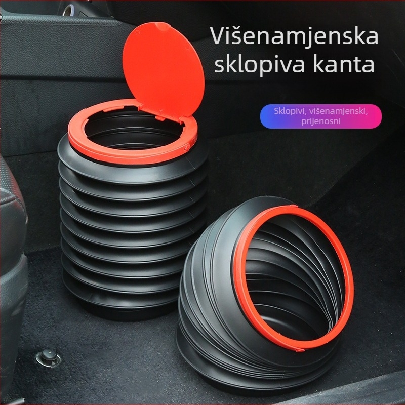 Sklopivi auto koš za smeće i višenamjenska kutija za pohranu - vodootporan, za vrećice za smeće, kišobran i kantu za pranje automobila
