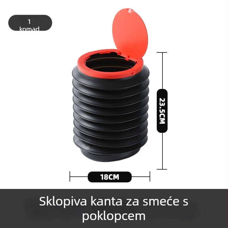 Sklopivi auto koš za smeće i višenamjenska kutija za pohranu - vodootporan, za vrećice za smeće, kišobran i kantu za pranje automobila