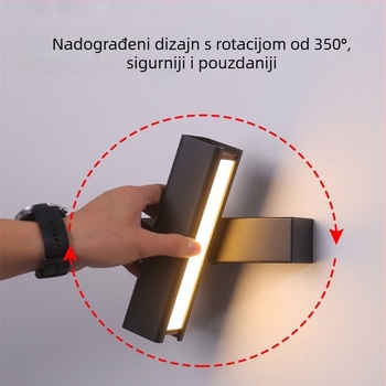 Rotirajuća zidna lampa za spavaću sobu i dnevni boravak, dekorativno zidno svjetlo uz pozadinsku stijenu, ambijentalno osvjetljenje u modernom minimalističkom dizajnu, kreativno.