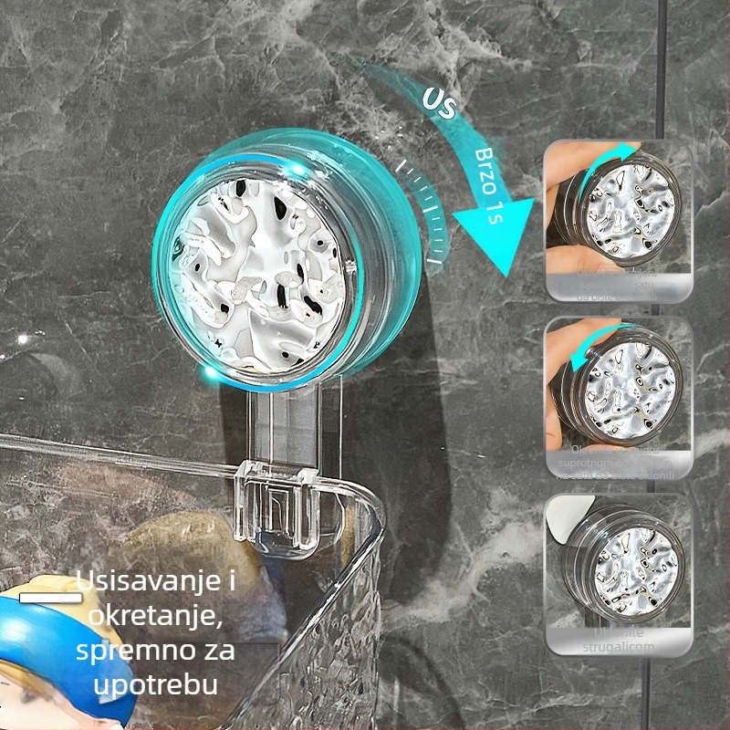 Zidni držač toaletnog papira bez bušenja, s vakuumskim pričvršćivanjem, kutija za papir i polica za maramice za lice