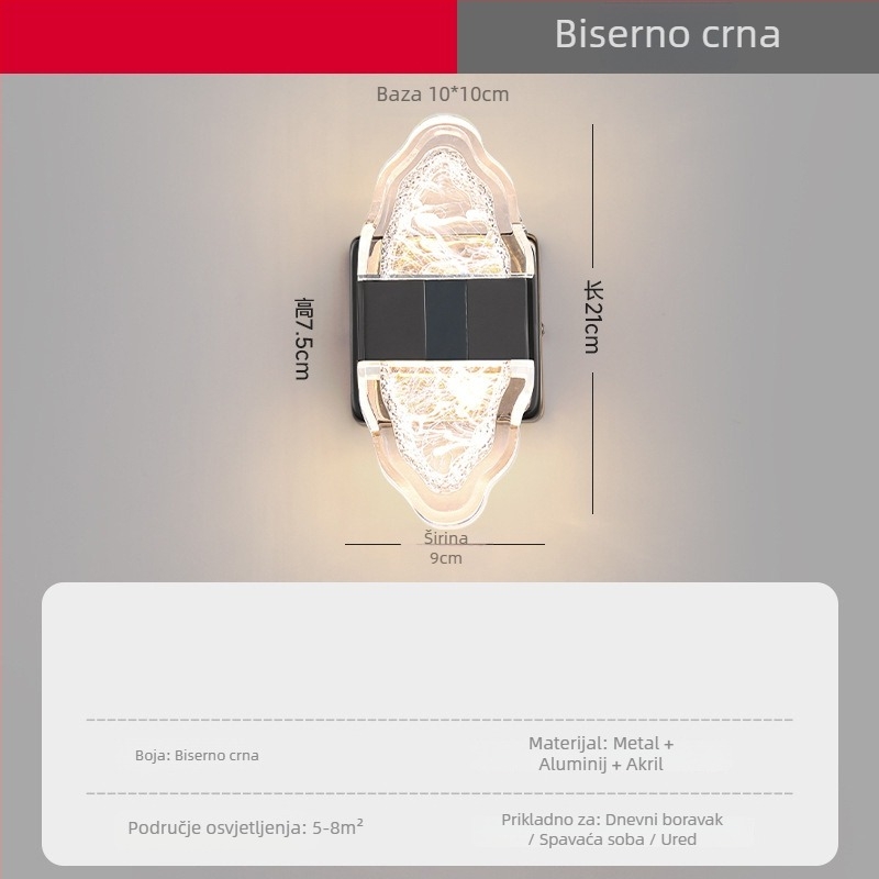 Zidna lampa za spavaću sobu, moderni minimalistički dizajn, vrhunska atmosfera, zidna svjetiljka za dnevni boravak i glavni spavaći, elektrogalvanski završni sloj, zaštita vida