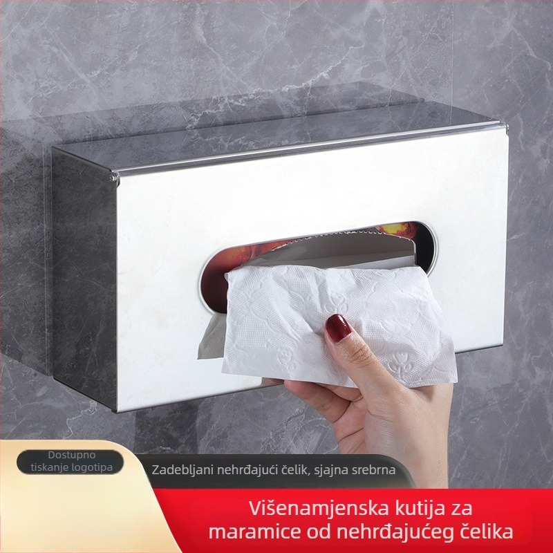 Zidna kutija za papirnate maramice od nehrđajućeg čelika za kupaonicu i WC