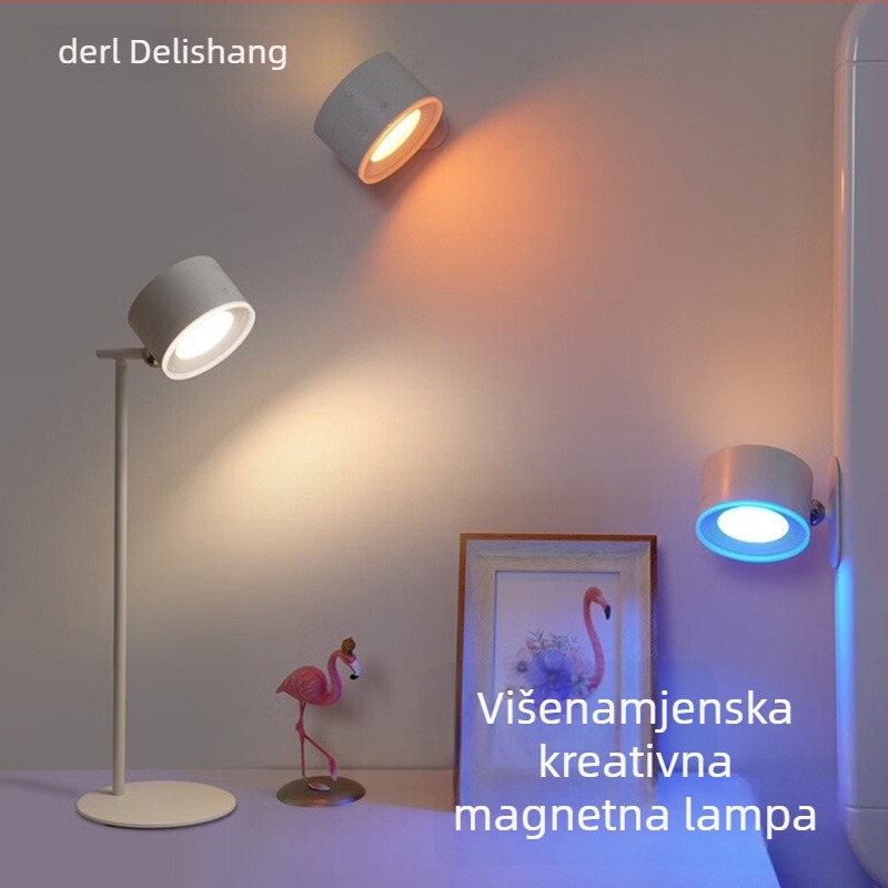 Magnetska punjiva zidna lampa s dvostrukim LED osvjetljenjem, daljinsko upravljanje, ambijentalna svjetiljka za stubište i spavaću sobu