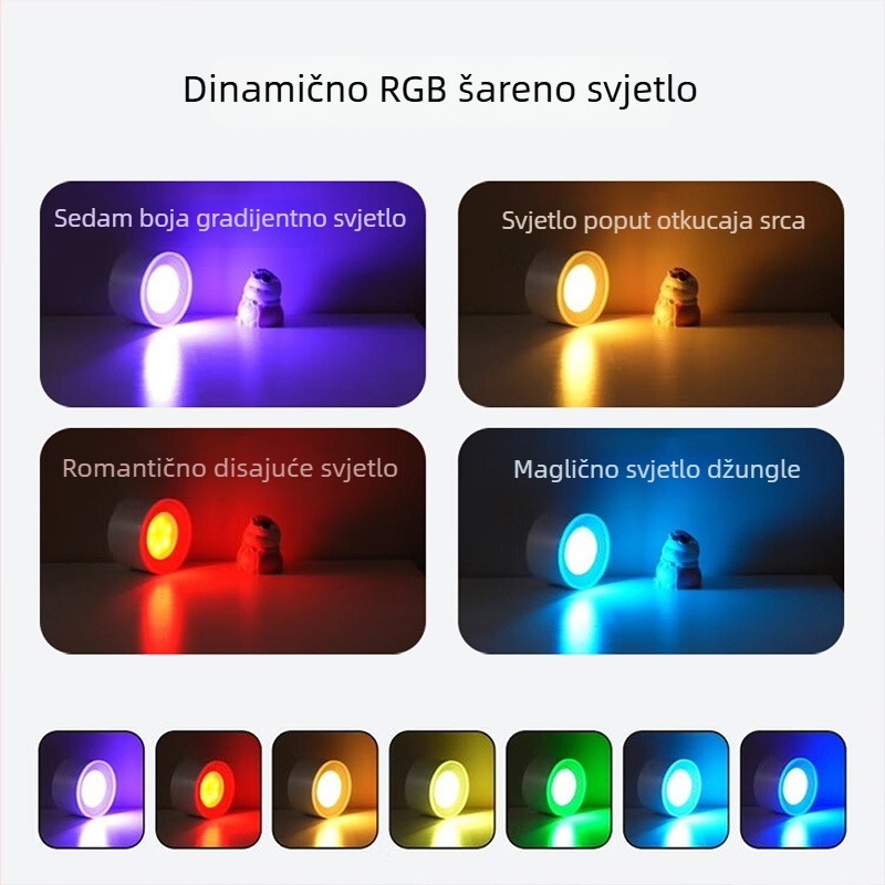 Magnetska punjiva zidna lampa s dvostrukim LED osvjetljenjem, daljinsko upravljanje, ambijentalna svjetiljka za stubište i spavaću sobu