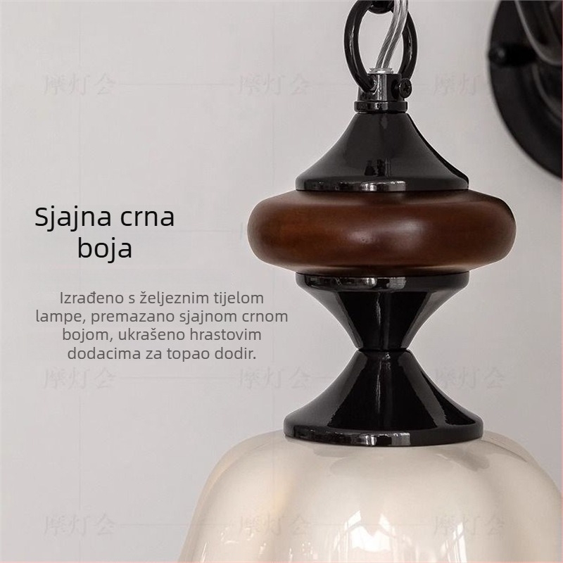 Jinbei zidna rasvjeta s keramičnim sjenilom, željezo tijelo, retro stil, francuska atmosfera, za spavaću sobu, dnevni boravak, hodnik i stubište