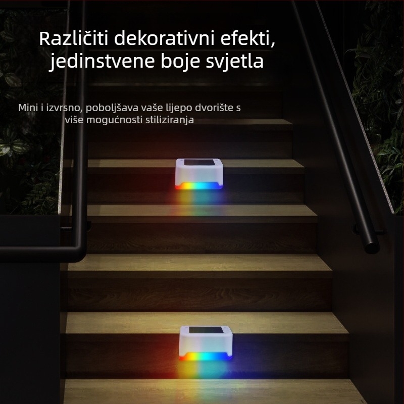 Solarska stepenična svjetiljka za vanjsku zidnu rasvjetu i ogradu — vodootporna dekorativna zidna rasvjeta za dvorište