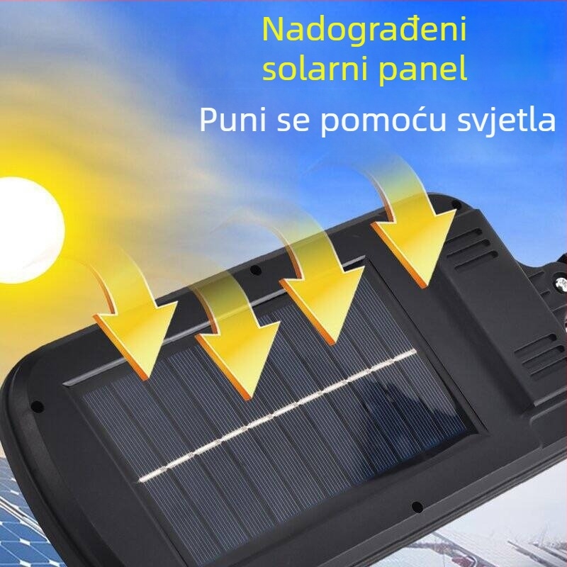 Solarna vanjska rasvjeta za vrt s integriranim senzorom i zidnim svjetlom – LED ulično svjetlo visoke svjetline, vodootporno