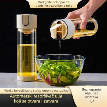 Staklena kuhinjska boca za ulje s automatskim otvaranjem i zatvaranjem — set posuda za začine i umake (sos soje i ocat)