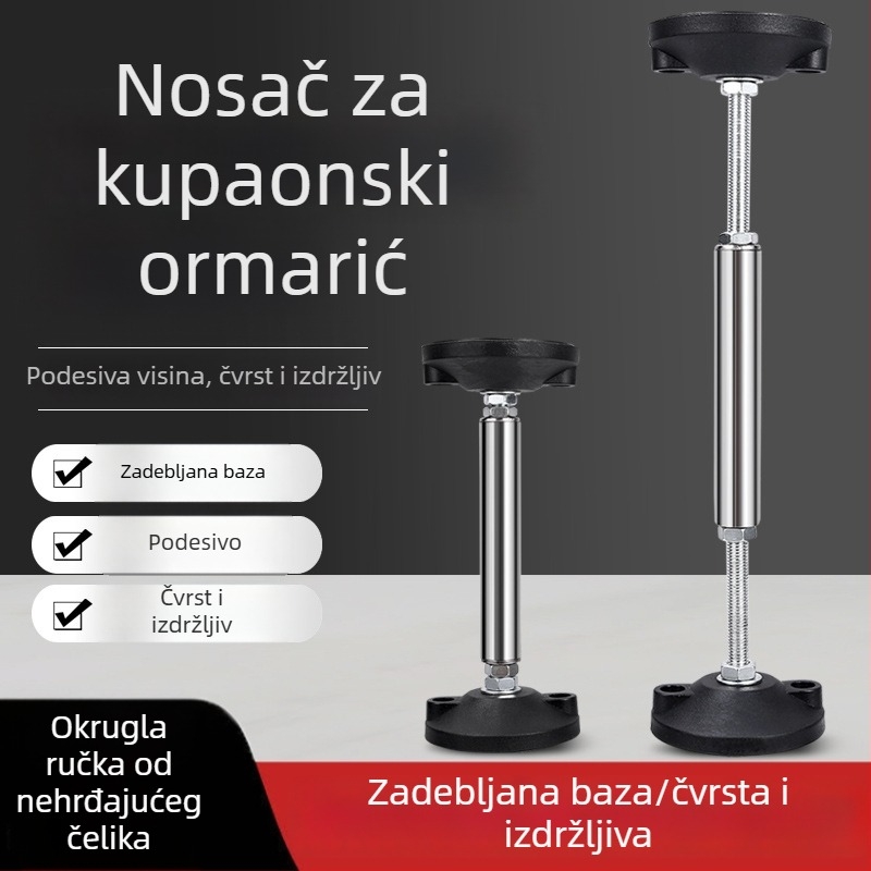 Prilagodljiva potporna šipka za kupaonski namještaj – alat za ugradnju za vješanje i podizanje zidnih ormarića i kupaonskih ogledala