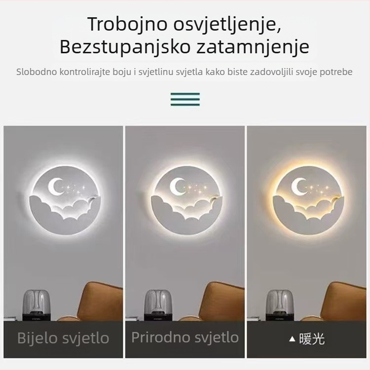 LED zidna svjetiljka – moderni minimalistički dizajn za spavaću sobu, dekorativna zidna rasvjeta za dnevni boravak i pozadinu TV-a, kreativna dječja soba