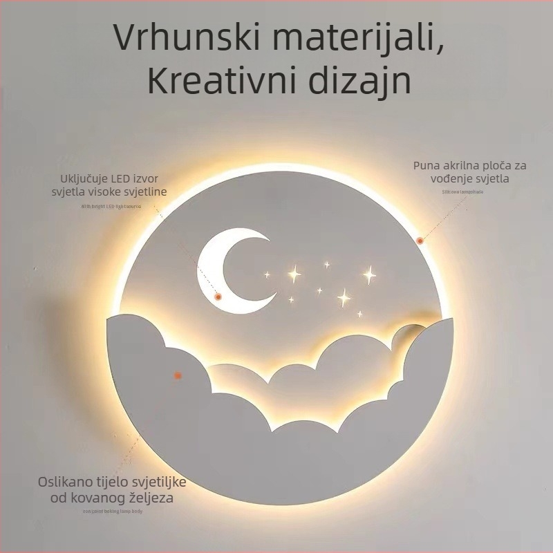 LED zidna svjetiljka – moderni minimalistički dizajn za spavaću sobu, dekorativna zidna rasvjeta za dnevni boravak i pozadinu TV-a, kreativna dječja soba