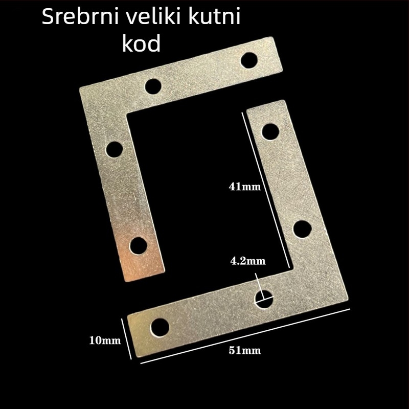 Kutni nosači za okvire s četiri otvora, plosni spojni konektori, karbonsko čelika
