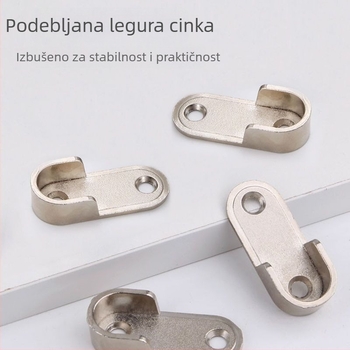 Kovinski pribor za pričvršćivanje šipke u ormaru – prirubna baza i nosač za odjeću