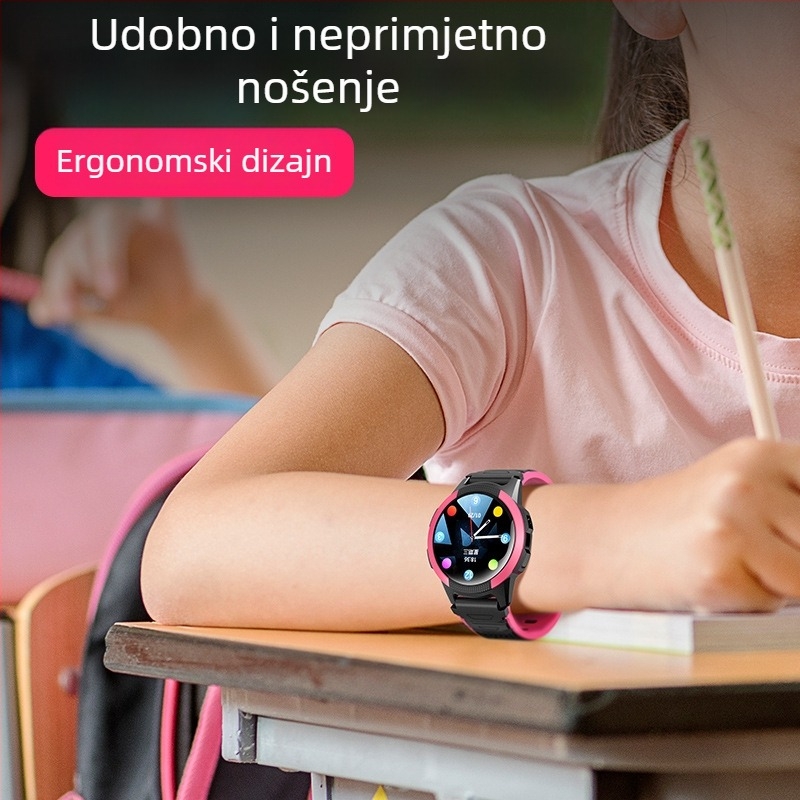 FA56 4G Dječji Telefonski Sat s GPS-om, Okrugli Zaslon, Utor za SIM Karticu