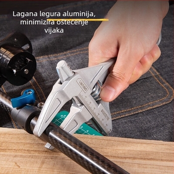 Deli kupaonički ključ, višenamjenski alat s kratkom ručkom i širokim otvorom, za popravak odvodnih cijevi i ventila klimatizacije.