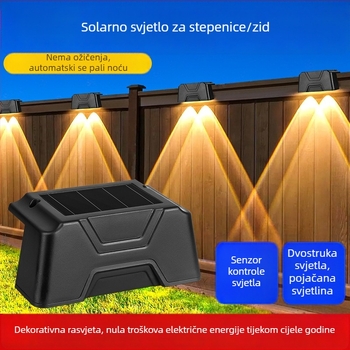 2-LED solarna svjetiljka za stepenice, ogradu i zid – vanjska vrtna svjetiljka IP44